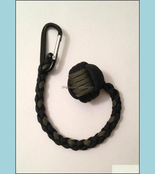 Chave de jóias Macaco de jóias Punho Chave 1quot Bola de aço Self Defesa 550 Paracord artesanal na China Drop Delivery 2021 PV6B1909326