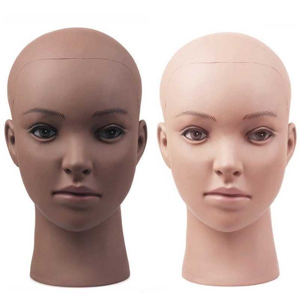 Mannequin Heads New Feminino Bald Manequin Head com treinamento de prática de beleza seletiva para estilo de cabelo e Wig Making Q240510