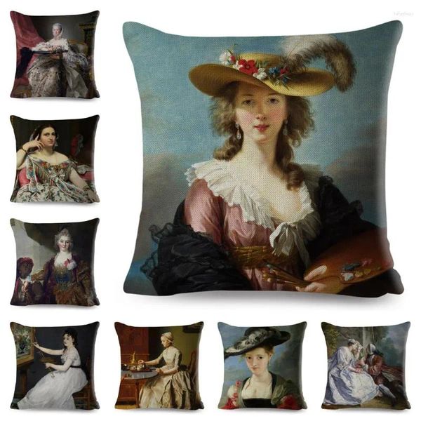 Travesseiro vintage Europa Lady Girl Luxury Throw Caso Caso Home Sala de estar Decorativa para sofá -cama carro 45 Nordi