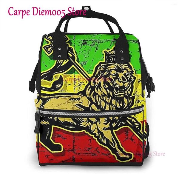 Рюкзак зеленый лев с печеночной пакетом мумии многофункциональные бретельственные сумки с подгузниками с ремнями для карманных колясок ноутбука с ремнями для ноутбука