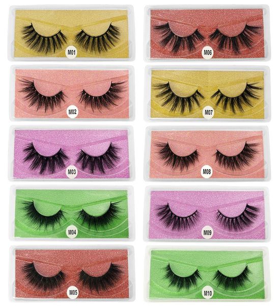 Cílios de vison 3d estilos inteiros 10 estilos 3d cílios naturais grossos cílios falsos de maquiagem de maquiagem Falsa Lashes Extensão em DHL a granel 6369248