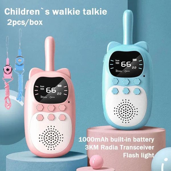 Telefono telefoni per bambini 230928 talkie 2pcs toys toys da 1000 mAh 3km da 3 km di gadgee gadgee di Natale regali di compleanno per uokw