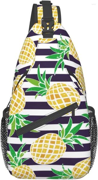 Rucksack Ananas Schlinge Sling Body Crossbody Wanderschilds Schulter Daypack für Frauen Männer vier Jahreszeiten Polyester lässig One Size