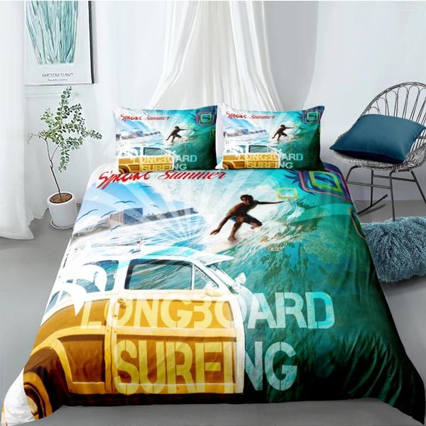 Bedding Sets 3D Design Duvet Capa Bolsa Pillow Shams Full Twin Single Double Size Windsurfing Home Custom Home Texitle