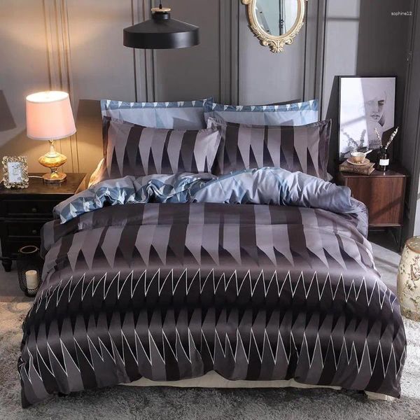 Комплект наборов постельных принадлежностей абстрактная полоса Геометрическое стеганое одеяло из трех или четырех