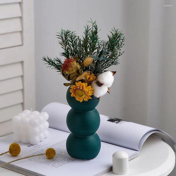 Vasos minimalismo morandi color bubble vaso de cerâmica requintada decoração de casa decoração de flores secas decoração de decoração acessórios de acessórios