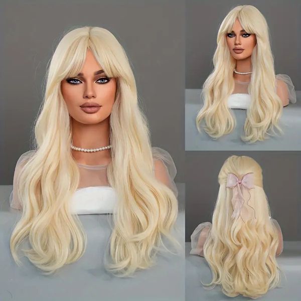 Vendita calda Long Curly Europe e America Parrucche per donne Girls multipli Colori Full Wig Wig African Natural parrucche Naturale Cosplay Barbie Dropshipping