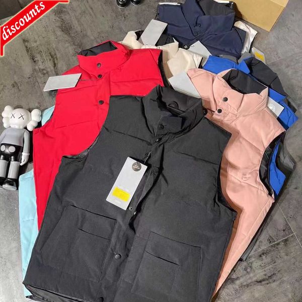 Erkek yelek tasarımcısı ceket gilet lüks aşağı kadın tüy dolu malzeme grafit gri siyah beyaz mavi pop çift kırmızı etiket boyutu S m l xl xxl atde