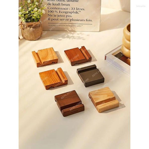 Figurine decorative mobili a blocchi in legno solido piastra per telefono cellulare tablet tablet standard di legno creativo piccolo campione