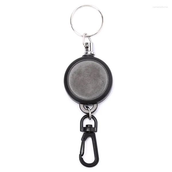 Keychains 1PC Retacable Pull Schlüsselkette Reel ID Abzeichen Schwarzkartenhalter 60 cm Schlüsselring