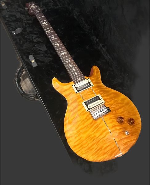 Custom Santana LL Santana Yellow Quilt Maple Top Guitar Guitar Smith 24 Frets China Made Extra Guitars