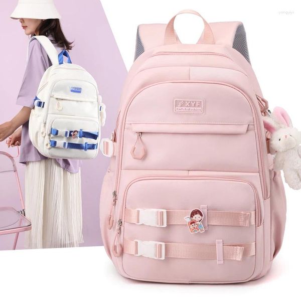 Backpack Nylon Water impermeável Women Multi-camada de design escolar para meninas Bolsas de viagem ao ar livre de grande capacidade