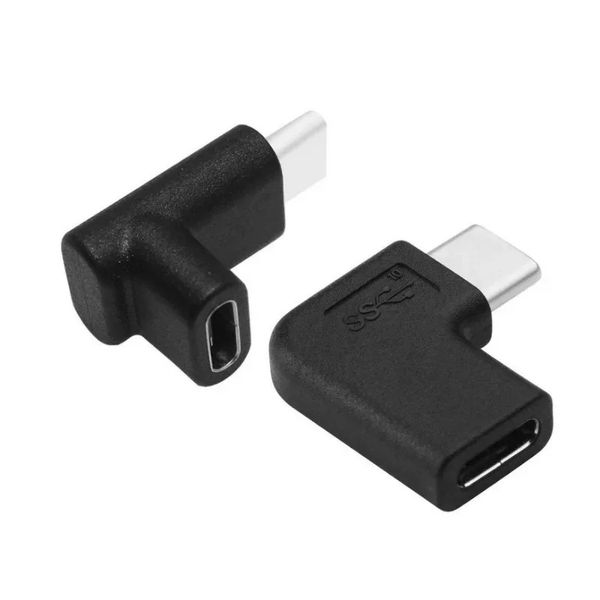 90 graus ângulo reto USB 3.1 Tipo C Conversor masculino para fêmea Adaptador USB-C para Samsung Huawei Smart Phone Connector Portable Connector