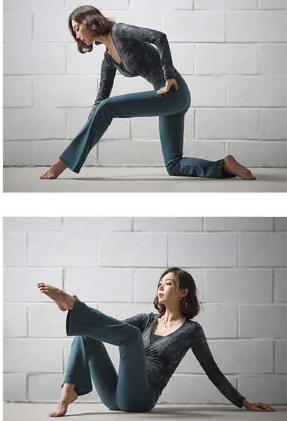 Дизайнерские леди йоги штаны спорт и брюки для отдыха Bell Bottoms Highwaist Pant Женщины новые наряды Бесплатная доставка.