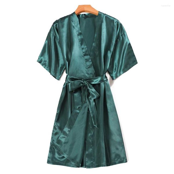 Heimkleidung Mode Frauen Pyjama Robe Ladies Kimono Satin Ice Seiden Sommer Sexy Strickjacke Bademant