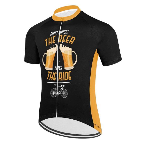 Поклонники Tops Tees 2024 Bicycle Clothing Summer Mens Mens Beer Shirt Shirt Mtb New Jersey Highway Рассылка велосипеда Q240511