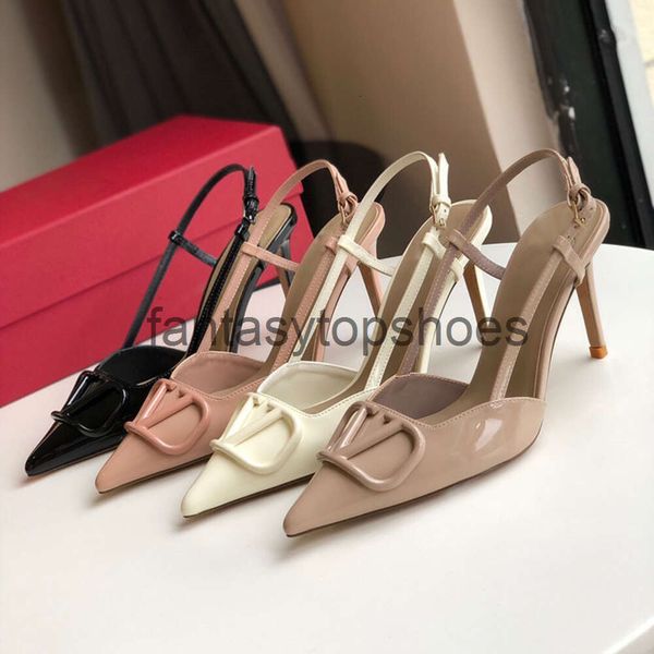 Valention Heels Designer Schuhe Ferse Klassische hohe hohl hohle Lederspitze