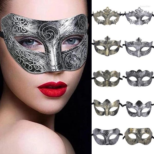 Partyzubehör Halloween Vintage Festliche Kleidermaske Wirbel Muster Terror Ball Halbgesicht Requisiten ausgefallene Carnival Supply Cosplay