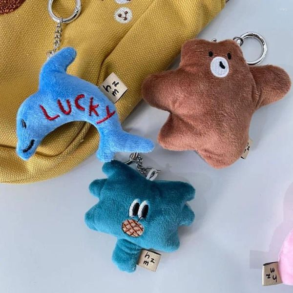 Favor favorita óculos de sol Cadeia de animais engraçada Chave adorável de cabelo de cachorro longo Cartoon Dolphin Pingente Soft Charms Soft Plush Kichain Casal