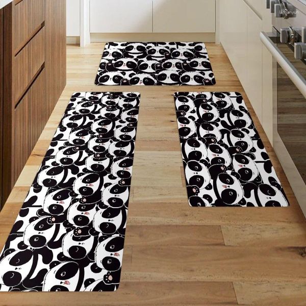 Tappeti carini panda tappetino da cucina tappetino da cucina portiere di tappeto stampato per la casa balcone arredamento a tappeto anti-slip