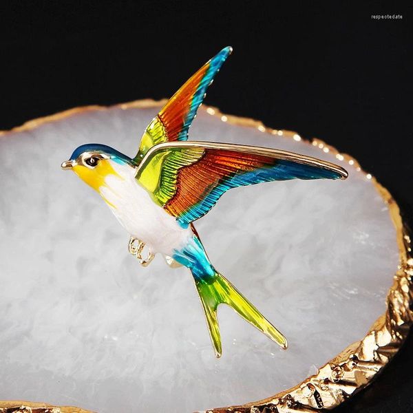 Broches esmalte os pinos de broche de andorinha de esmalte para mulheres corsagem de pássaros de pássaros simples acessórios de jóias de jóias de pin jóias presentes