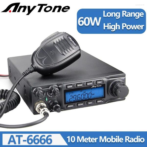 Walkie Talkie Anytone AT-6666 CB Radio 25.615-30.105MHz 40ch Mobile Transceiver AT6666 AM/FM/SSB 10 Meter