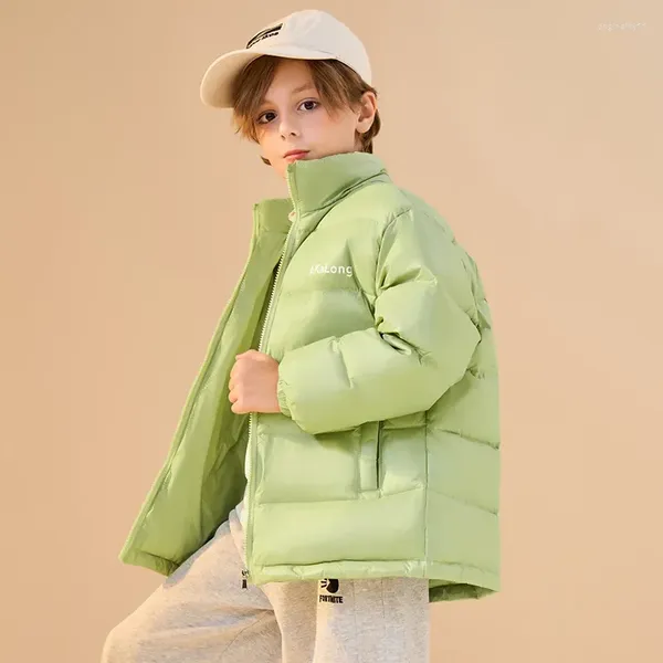 Giù per bambini autunno inverno giacca pane alla moda adolescenti ragazzi panoramici Collar caldo cappotti caldi per bambini solidi per bambini con cerniera.
