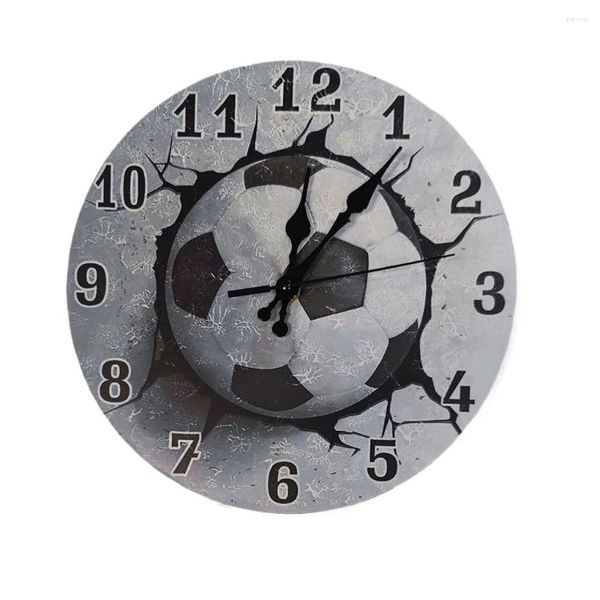 Wanduhren 10-Zoll kreative Fußballuhr genaue Zeit Ball Druck runden Acryl-Heimdekoration Anhänger