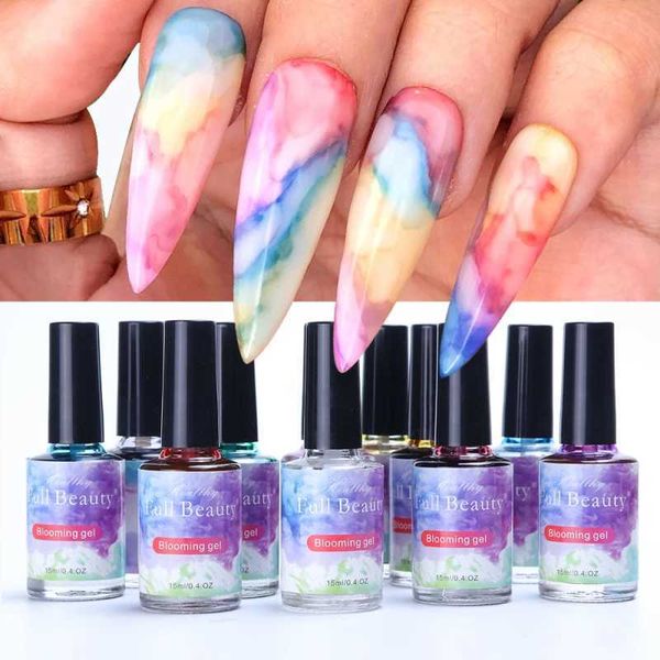 Kit per nail art 12 pezzi 12 pezzi da 15 ml ad acquerello inchiostro fiorente smalto gel set colore set color fumato design nail art gel vernish mix ergonomics #895 t240510