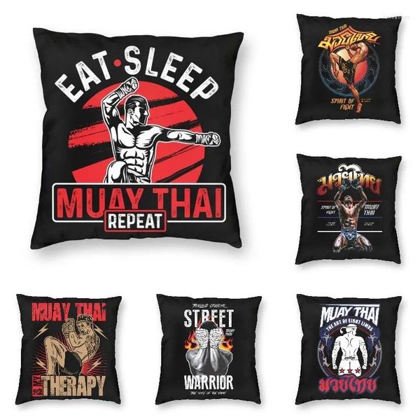 Cuscino mangiare sonno Muay thai Nordic Copertura casa Kickboxing decorativo Kickboxing Thailandia Cover per il soggiorno divano