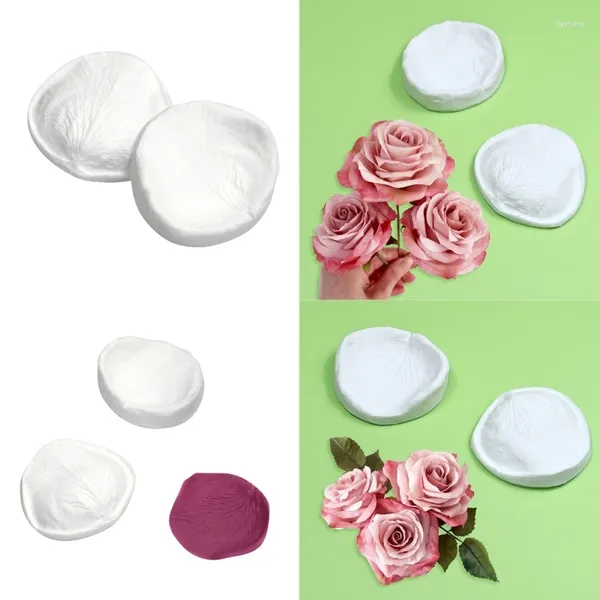 Ferramentas de cozimento 2pcs Big Rose Flower Silicone Molds Baking Tool Decorating Bolo de Mousse para fazer decoração de doces de chocolate