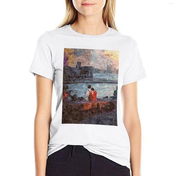 Frauenpolos Begegnung-Sonnenuntergang 2 T-Shirt-Hemden Grafische T-Shirts Kurzarm Tee T-Shirt Animal Print Hemd für Mädchen Frau T-Shirts