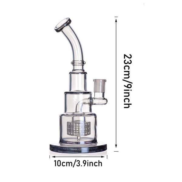 Высококачественный стеклянный бонг, крупный утолщенный трехслойный фильтр шин, чистый кальян ручной работы 9 в