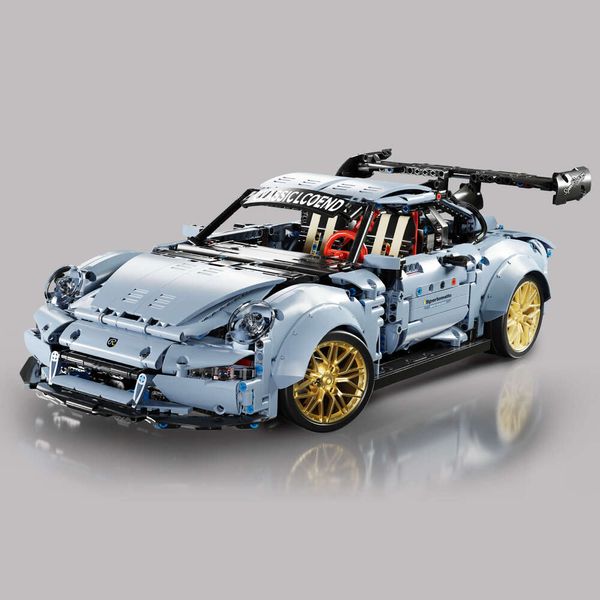 Поперечная головоломка блок игрушки Haze Blue 911 Sports Car Model 1:10 Маленькие частицы Boy Block Игрушка оптом