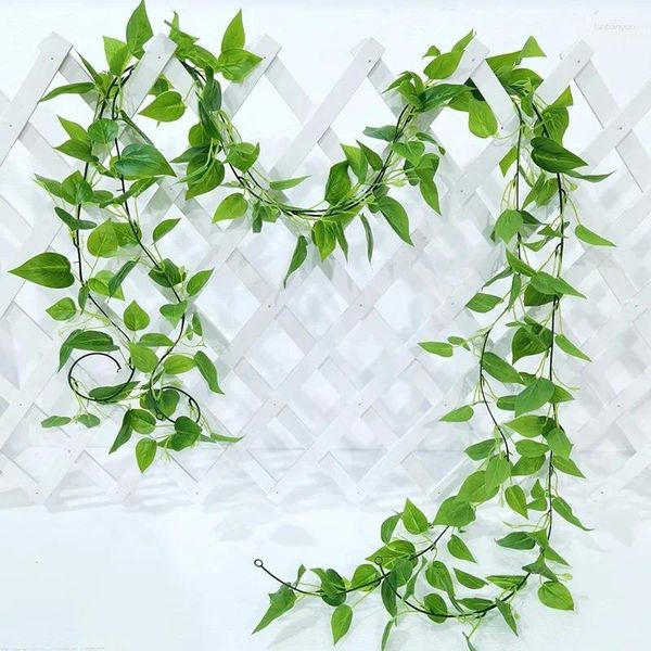 Flores decorativas 220 cm de planta artificial folhas de videira grinaldas de uva Diy Diy Casamento Decoração de jardim