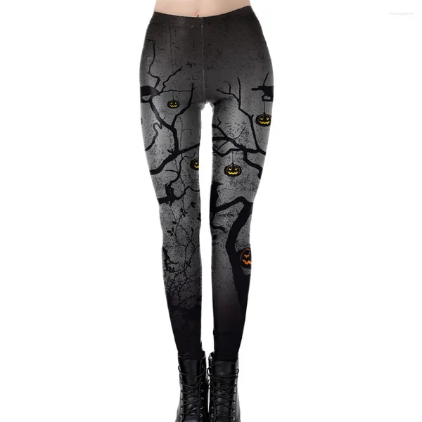 Йога наряды 2024 Хэллоуин Фестиваль мода ворона черное дерево Pumkin Print Leggings для женщин леггинс растягиваемые лодыжки тренировки #yl10