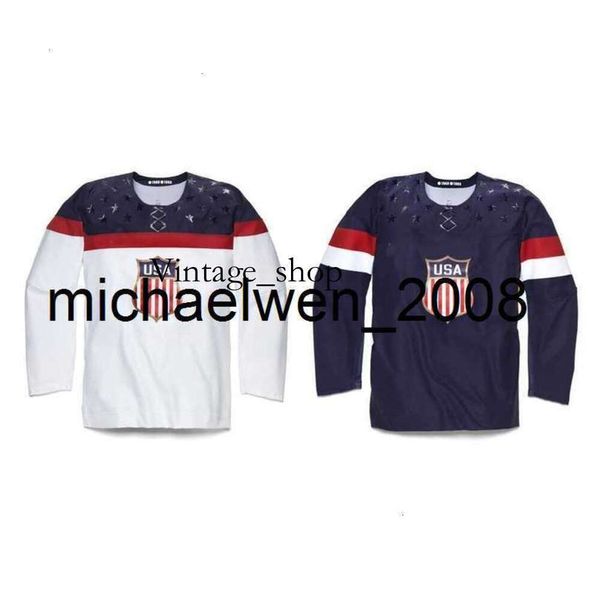 Vin Weng 2016 Nuovo Gioventù personalizzato 2014 Sochi Sochi USA Team Jersey Qualsiasi nome qualsiasi numero Red Youth Hockey Maglie doganali tutte cucite