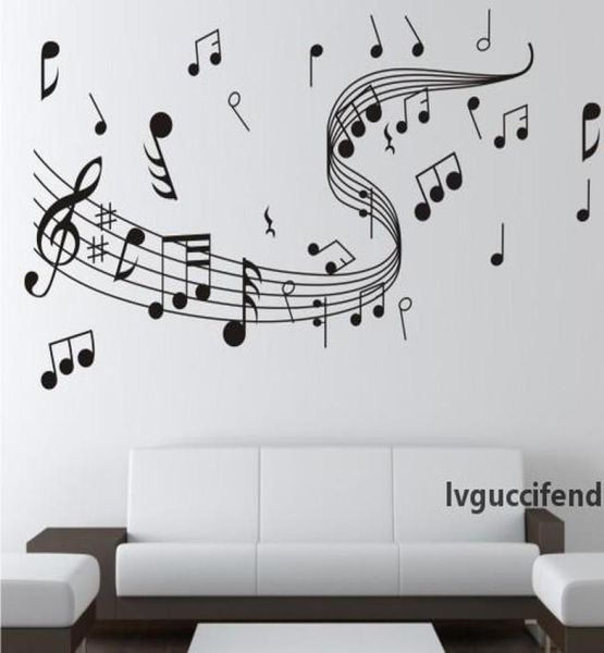 Adesivos das paredes Música Símbolo Padrão de parede Diy pintado à mão Decalques de decoração de decoração de decoração de arte Decalques High Quali9340801