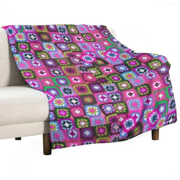 Decken Häkeldecke Decke Oma Square Vintage Wurf für Baby Quilt Dekoratives Sofa