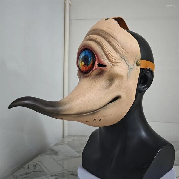 Partyversorgungen einäugige Schnabel Monster Maske Halloween Cosplay Horror Alien Latex Karneval Requisiten plagen Vogel Spukhaus Streich