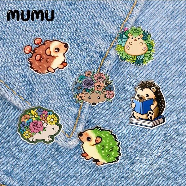 Broschen 2024 Pilz Hedgehog Revers Pin Blume Tier Ducky Acryl Handgemachtes Epoxidhemdhemd -Bag Abzeichen