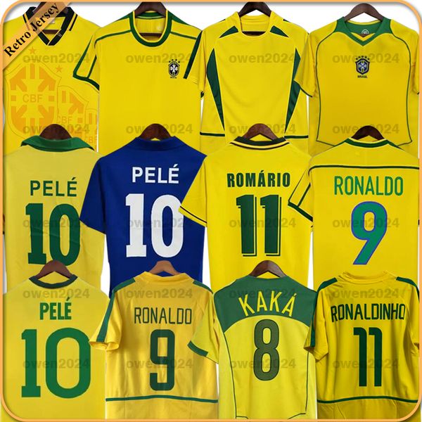 1998 Brasil Soccer Trikots 2002 Retro -Shirts Ronaldo Carlos Romario Ronaldinho 2004 Camisa de Futebol 1994 Brazils 2006 1982 Rivaldo Adriano Joelinton 1957 2010 2010