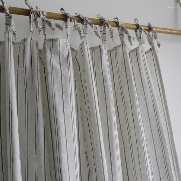 Tende a strisce verticali a strisce tende flitter per la camera da letto del soggiorno tende in cotone legami