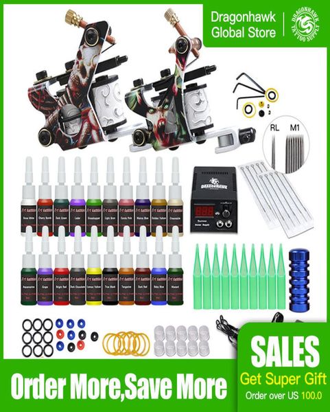 Kit tatuaggio per principianti completo 20 inchiostri a colori mini tatuaggio alimentatore a buon mercato kit tatuaggio a buon mercato set impugnatura aghi Suggerimenti Suggerimenti4215882