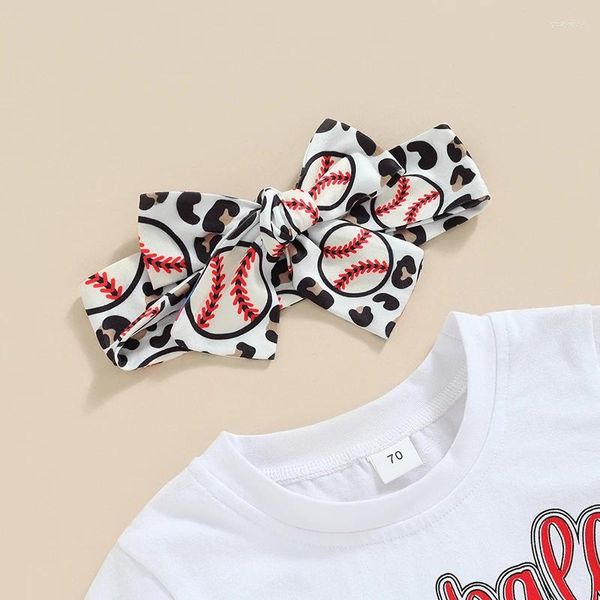 Set di abbigliamento per bambini abiti da baseball abiti abiti a maniche corte per maglietta pantaloni per camicia fascia 3pcs set estivo