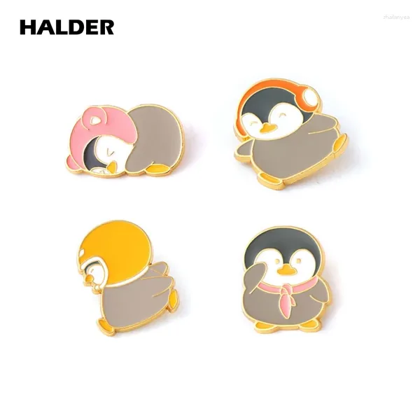 Spettame Halder adorabile pinguino simpatico cartone animato animali con perno intamello camicie in denim giacche zaino badge gioielli per bambini per bambini