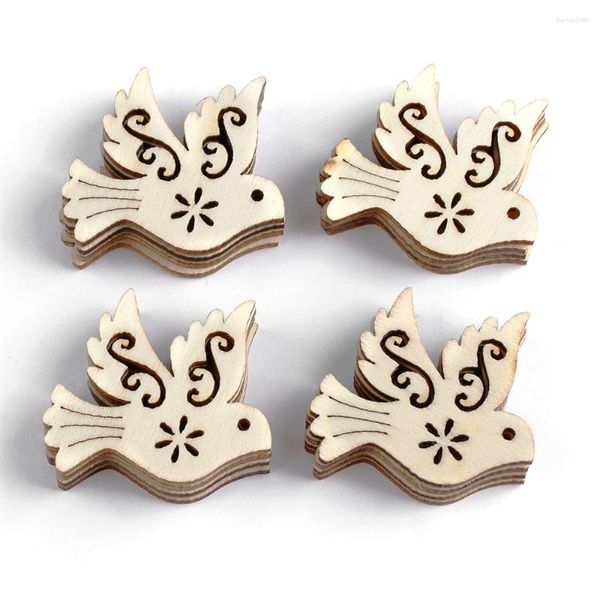 Figurine decorative da 10 pezzi di pace incompiuto in legno in legno naturale per uccelli per uccelli abbellimento di abbellimenti creazione artigianato artigianato