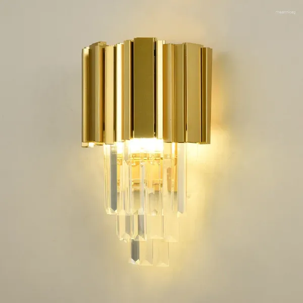 Lampada a parete moderna vetro dorato camera da letto comodino soggiorno corridoio bagno bagno a led led lampade