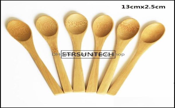 Spoons talheres 8 tamanho pequeno bambu natural eeofriendly mini mel de cozinha de cozinha de café de café infantil sorvete7422809