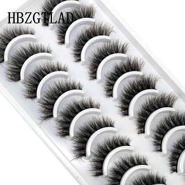 Falsche Wimpern Hbzgtlad 10 Paar Wimpern 3d natürliche lange falsche flauschige und weiche Kreuz Comic Wispy Eyelash Extension Make -up Q240510